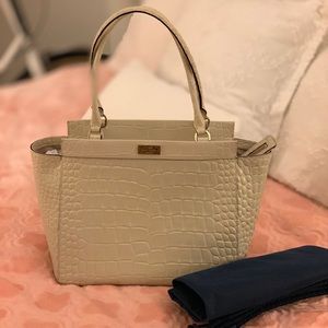 Kate Spade Off White Faux Crocodile Purse